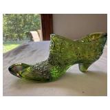 Signed Fenton Art Glass Shoe