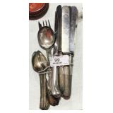 Silver Plate Flatware, Serving Spoon & Fork
