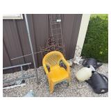 Sprayer, Water Jugs, Small Trellis & Iron Dï¿½cor