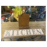 Wood "Kitchen Sign" & Tablet Holder Sign