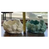 2 Vintage McCoy Pottery Frog Planters