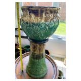 Majolica Glazed Stoneware Jardiniï¿½re & Pedestal