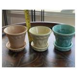 3 Small McCoy Art Pottery Planters