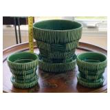 Set of 3 McCoy Art Pottery Planters