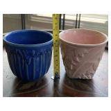 2 Small Art Pottery Planters