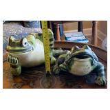 2 Vintage Brush McCoy Pottery Frogs