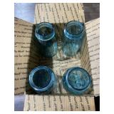 4 Aqua Blue Ball Perfect Mason Jars