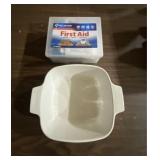 Baking Dish & New First-Aid Kit