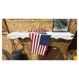 Long White Shelf & Flags