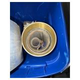Tote with Rolls of Aluminum Flashing