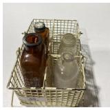 Vintage Steel Basket & Bottles