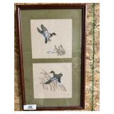 Framed Signed Duck Stitch Art