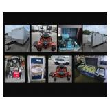 RACE TRAILER, HAULER, 2- ZERO TURN MOWERS & MORE!