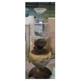 Antique Hand Painted Kerosene Lamp