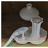Glazed Porcelain Table Set & Flower Vase