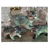 Glazed Porcelain Cat Figurines