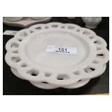2 Milk Glass Snack Trays