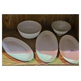Glazed Porcelain Serving Trays & Bowls
