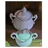 Glazed Porcelain Sugar Bowls & Lids