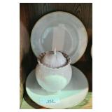 Glazed Porcelain Candy Dish & Plates