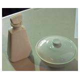 Porcelain Cruet & Sugar Bowl