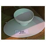 Glazed Porcelain Berry Bowl & Platter