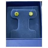 Green Quartz Solitaire Earrings