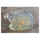 French Art Deco Opalescent Glass Rabbit