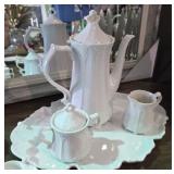 Porcelain Coffee Set & Tray