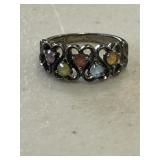 Sterling Silver Multi Gemstone Ring