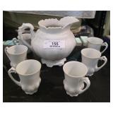 Beautiful Porcelain Pitcher / Mug Set