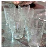 7 Piece Etched Crystal Shot Glasses