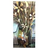 Step Ladder, Wicker Vase, Floral & Fabric