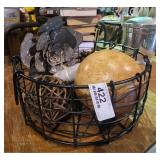 Metal Handled Basket & Fall Dï¿½cor