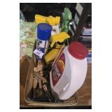 Basket, Old Clothes Pins & Cleaners