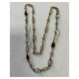 Multi Gemstone Station Necklace