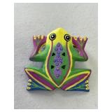 Wooden Hand Painted Frog Pin