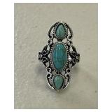 Ornate Estate Turquoise Ring