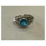 Sterling Silver Blue Topaz Cocktail Ring