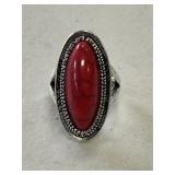 Southwest Design Red Coral Ring