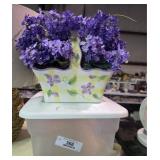 Painted Ceramic Basket & Tote