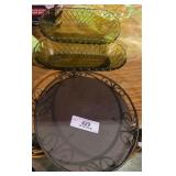 Vintage Green Lattice Serving Dishes