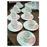 8 Porcelain Cup & Saucer Sets
