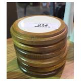 Wood & Porcelain Coaster Set