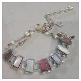 Monet Silver Tone Statement Necklace