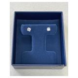 White Sapphire Solitaire Earrings