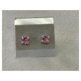 Pink Ice Solitaire Earrings
