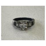Sterling Silver White Sapphire Ring