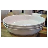Porcelain 3 Large Shallow Bowls