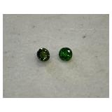 Matched Pair of Chrome Dioposide Gemstones